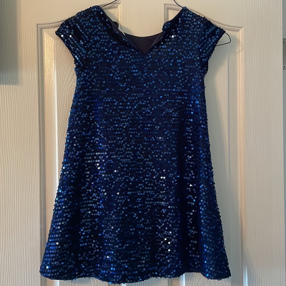 Navy sequin dress